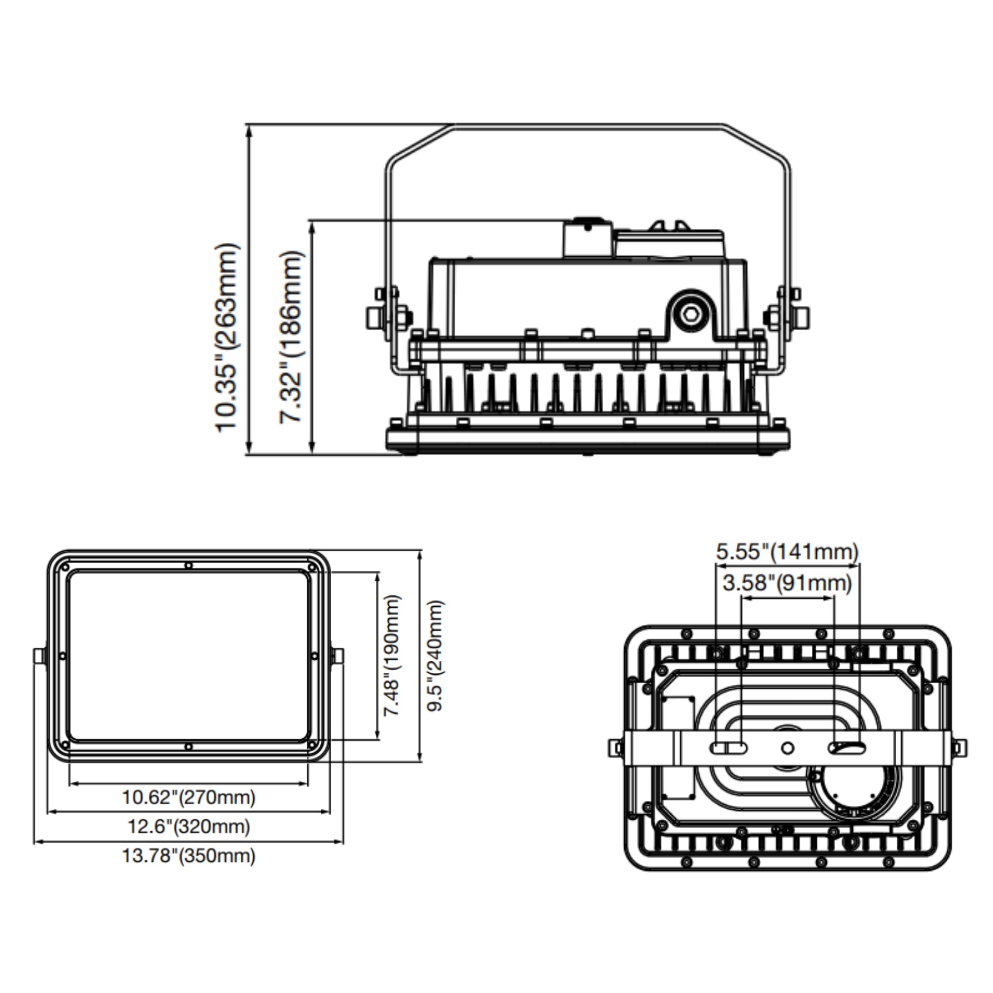 LEDVANCE Sylvania Performance 66827 Hazardous Location Floodlight 15000 Lumens 100W 5000K 277-480V Yoke Mount Gray