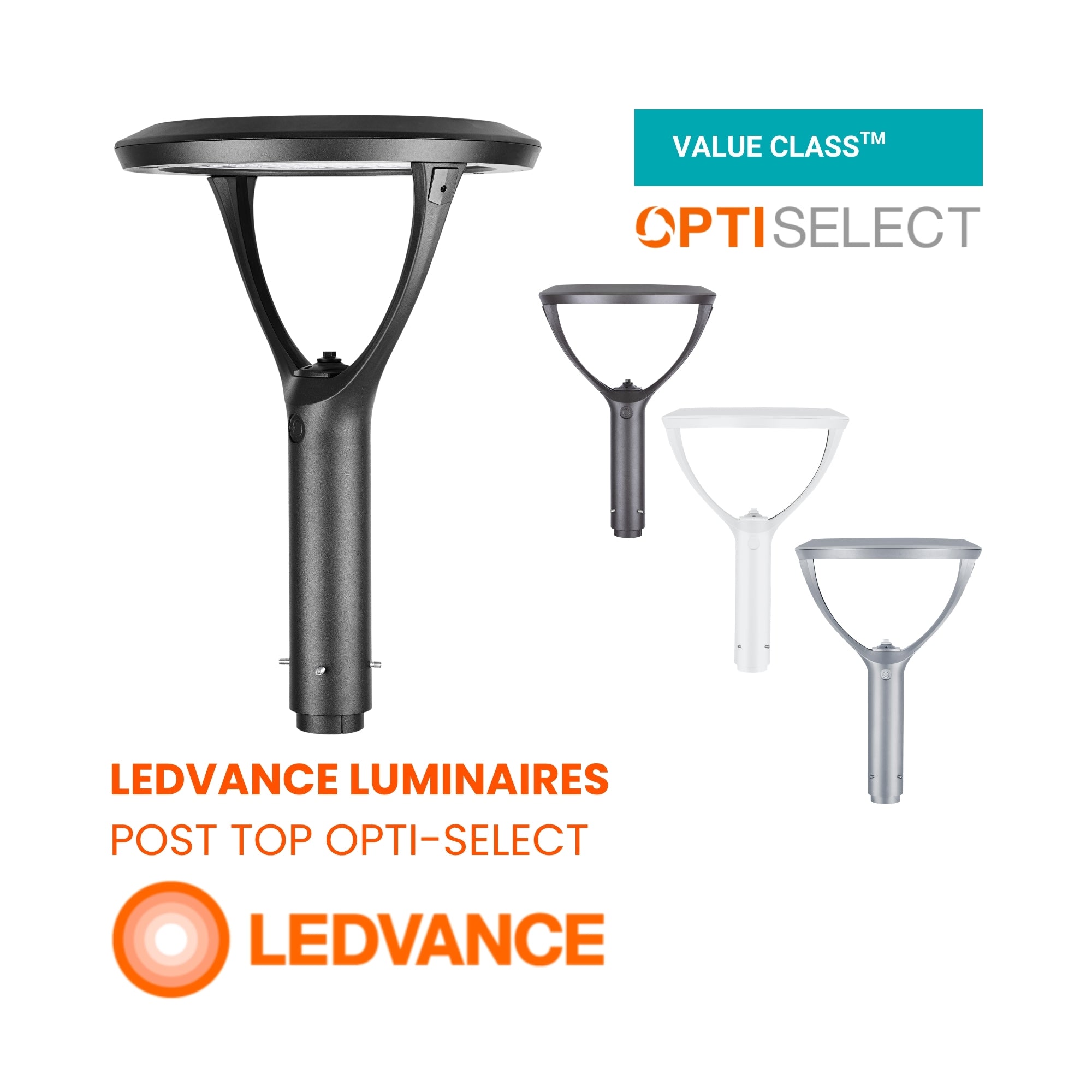 LEDVANCE Sylvania 66964 Post Top Opti-Select 19,500 Lumens Selectable 50/80/100/130W 3000K/4000K/5000K 120-347V Bronze