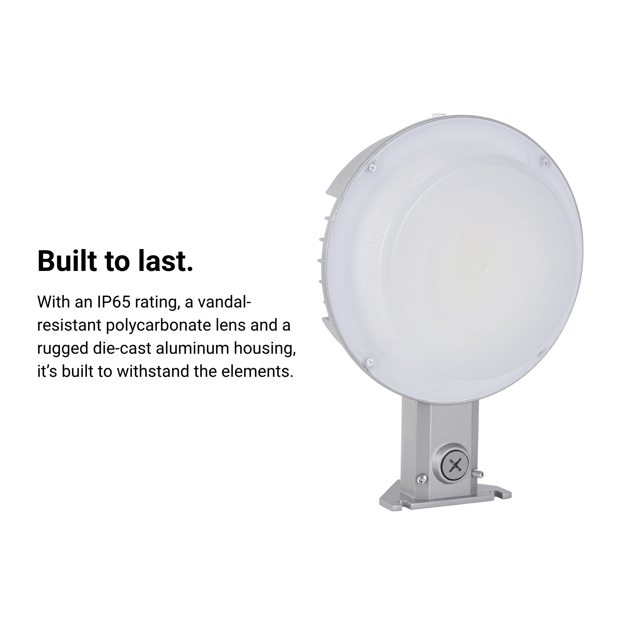 LEDVANCE Sylvania 67349 Area Light Dusk-to-Dawn 7,800 Lumens Selectable 21W/31W/52W Selectable CCT 120-277V Pole/Wall Mount Gray