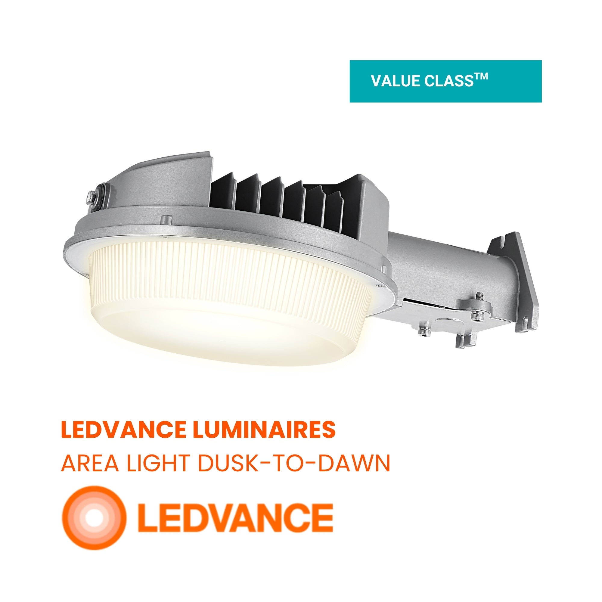 LEDVANCE Sylvania 67350 Area Light Dusk-to-Dawn 15,000 Lumens Selectable 40W/60W/80W/100W Selectable CCT 120-277V Pole/Wall Mount Gray