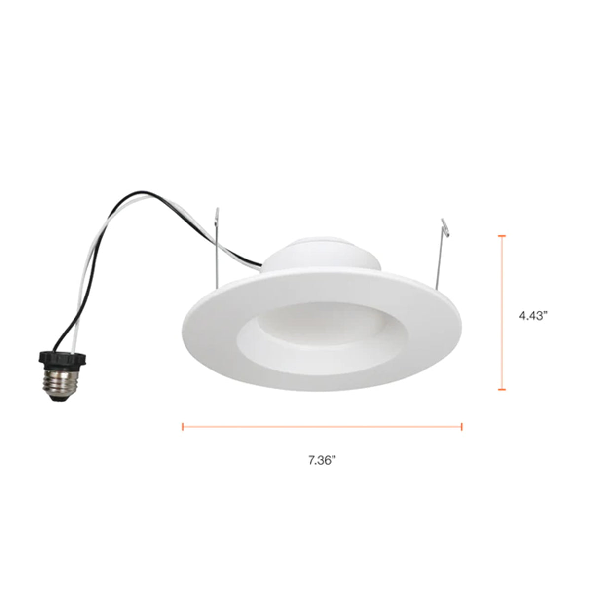 5/6'' Recessed LED Retrofit Can Light, 65W Equal, 700 Lumens, 3000K, Smooth White Trim