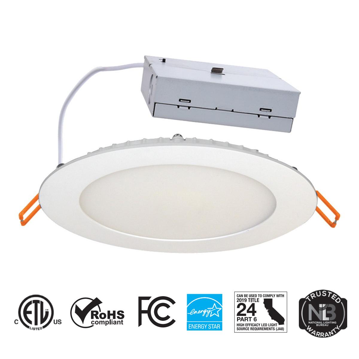 Microdisk 6" LED Canless Downlight, 800 Lumens, 5-CCT, 120V - Bees Lighting