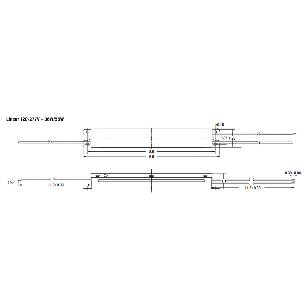 tapTronic Linear NFC LED Driver, 36W, 100-1000mA, 20-48 VDC, 120-277V - Bees Lighting