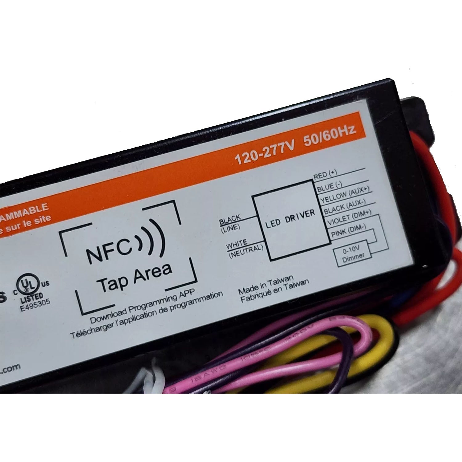 tapTronic Linear NFC LED Driver, 55W, 130-1300mA, 20-48 VDC, 120-277V - Bees Lighting