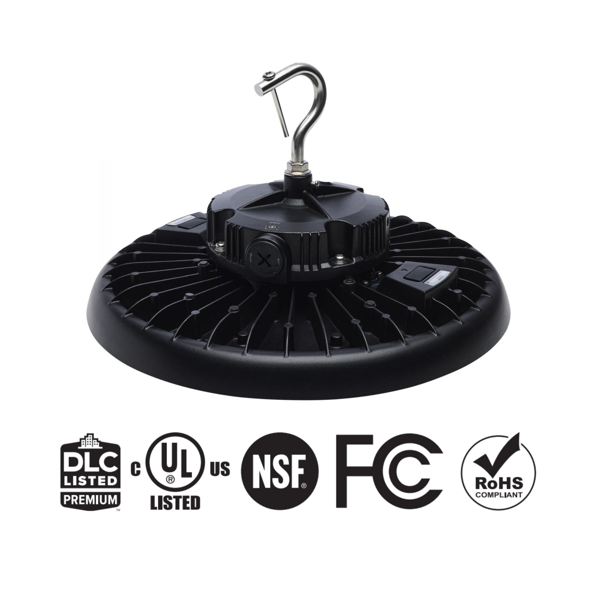 High Bay UFO LED Light, 200W, 29000 Lumens, 30K/40K/50K, 120/277V
