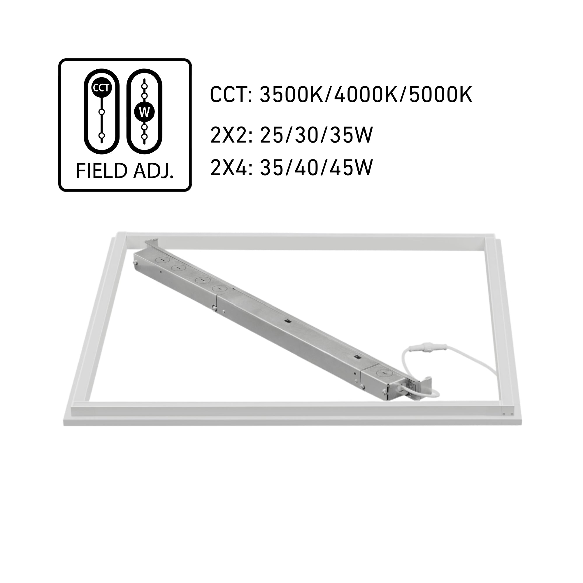2x4 TFit LED Frame Light, 45 Watts, 4950 Lumens, 35K/40K/50K, 120/347V