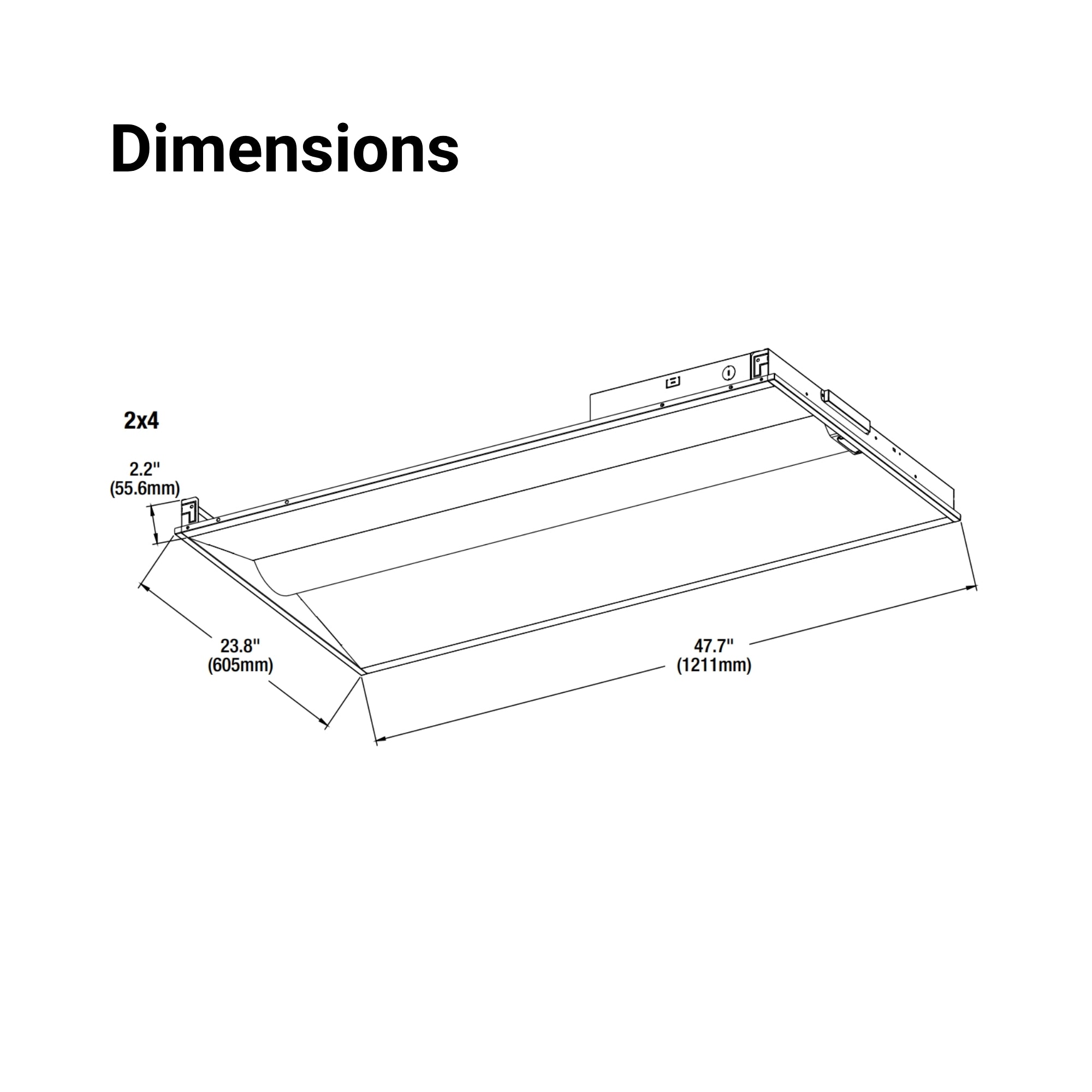 2x4 LED Troffer Light, 5500 Lumens, 44W, 35K/40K/50K, 120-347V
