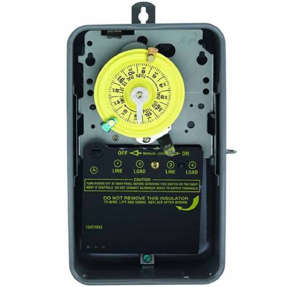 40 Amp 240-Volt 24-Hour Outdoor Mechanical Timer Switch SPST Gray - Bees Lighting
