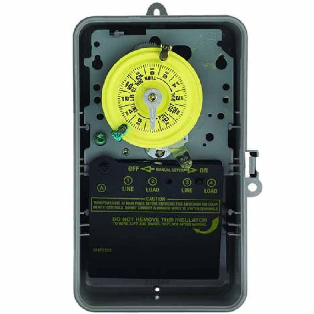 40 Amp 120-Volt 24-Hour Outdoor Mechanical Timer Switch DPST Gray - Bees Lighting