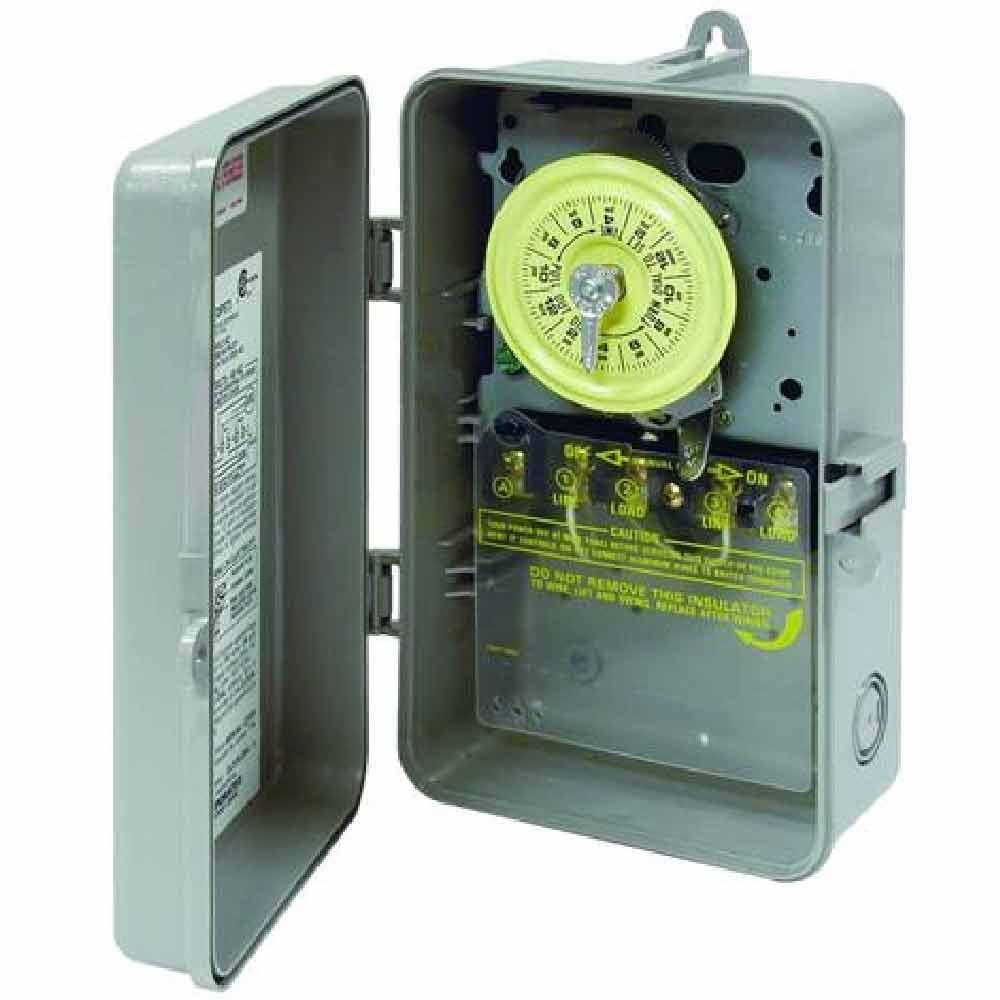 40 Amp 120-Volt 24-Hour Outdoor Mechanical Timer Switch DPST Gray - Bees Lighting