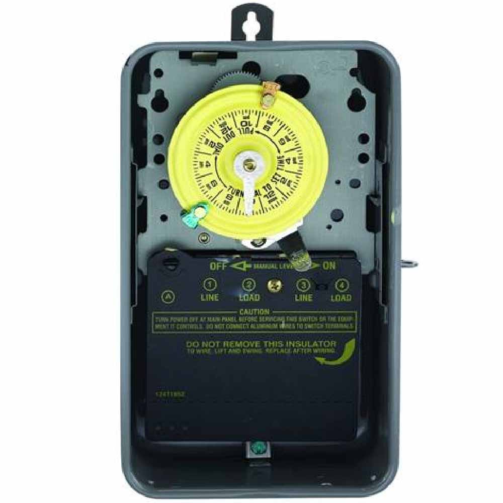 40 Amp 120-Volt 24-Hour Outdoor Mechanical Timer Switch DPST Gray