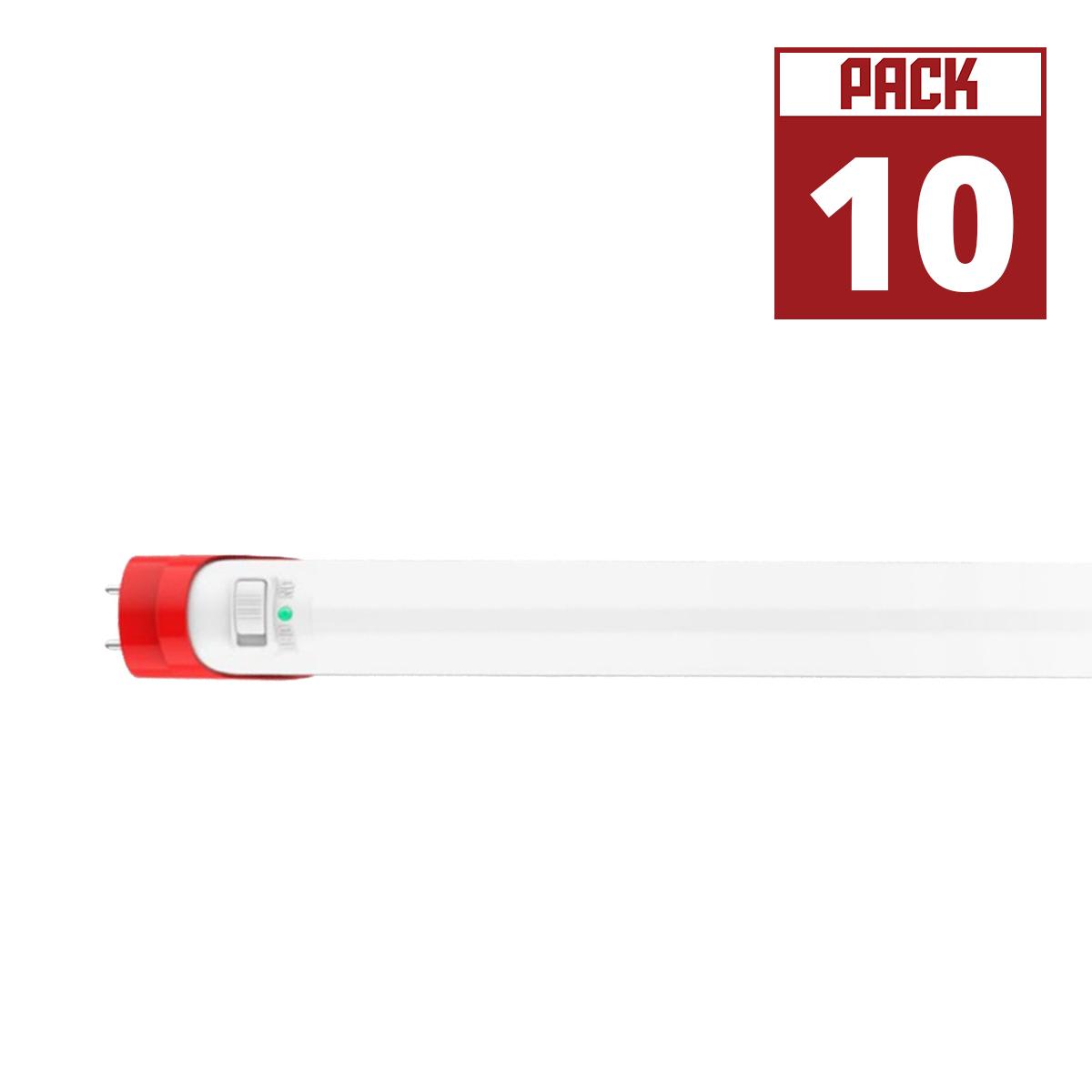 4ft Battery Backup LED T10 Tube, 17W, 2100 Lm, 5000K, Ballast Bypass, 10-Pack - Bees Lighting