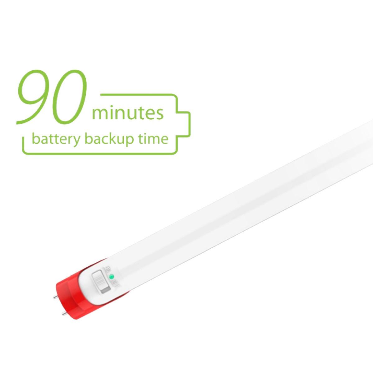 4ft Battery Backup LED T10 Tube, 17W, 2100 Lm, 5000K, Ballast Bypass, 10-Pack - Bees Lighting