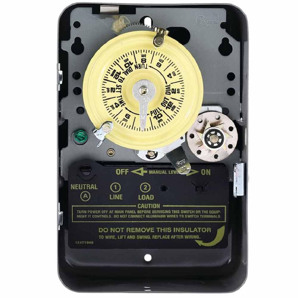 40 Amp 120-Volt 24-Hour Indoor Mechanical Timer Switch SPST Gray
