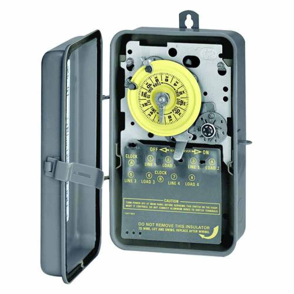 40 Amp 120-Volt 24-Hour Outdoor Mechanical Timer Switch DPST Gray - Bees Lighting