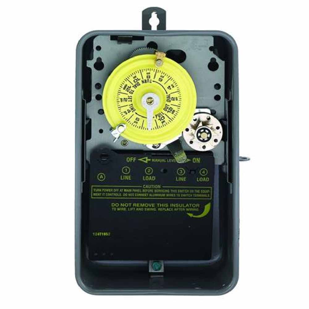 40 Amp 240-Volt 24-Hour Outdoor Mechanical Timer Switch DPST Gray - Bees Lighting