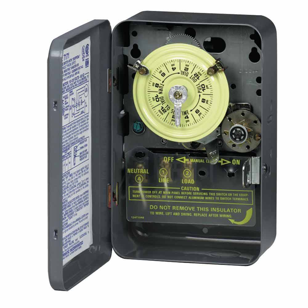 40 Amp 240-Volt 24-Hour Indoor Mechanical Timer Switch DPST Gray