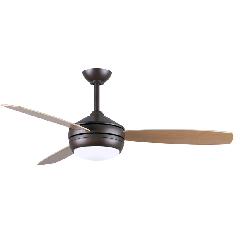 T-24 52 Inch Propeller Textured Bronze Ceiling Fan With Light And Wall Control