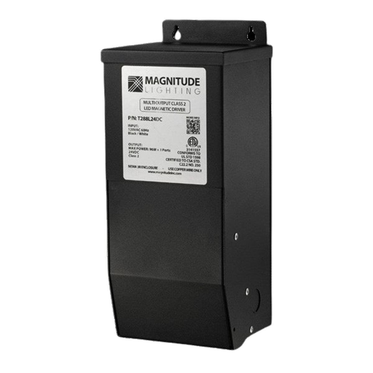 T-Series 3 x 96 Watts, 24VDC Magnetic LED Driver, MLV Triac Dimming, 120V Input