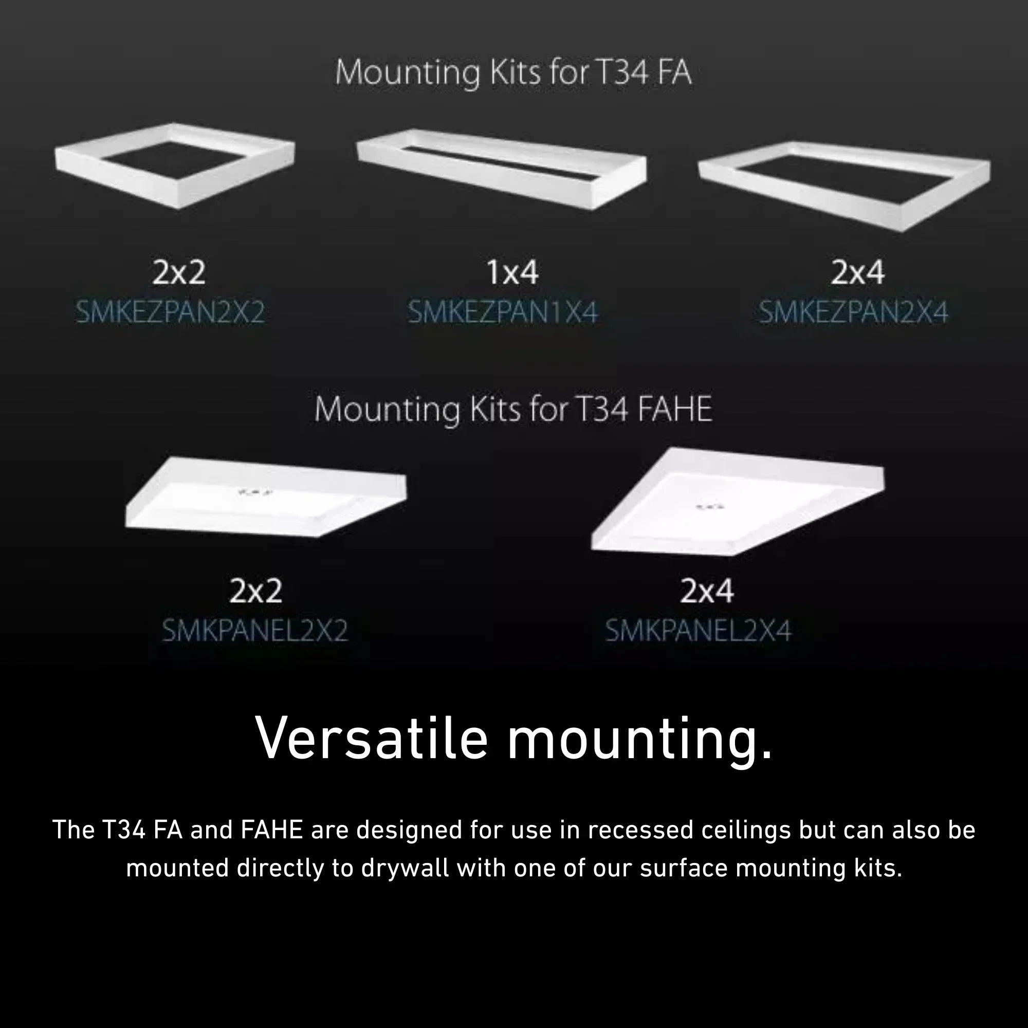 RAB T34FA-1X4-E - 1'x4' LED Flat Panel Troffer, 20-40W Selectable, 3500K/4000K/5000K, 4089 Lumens, 120-277V, Emergency Battery Backup