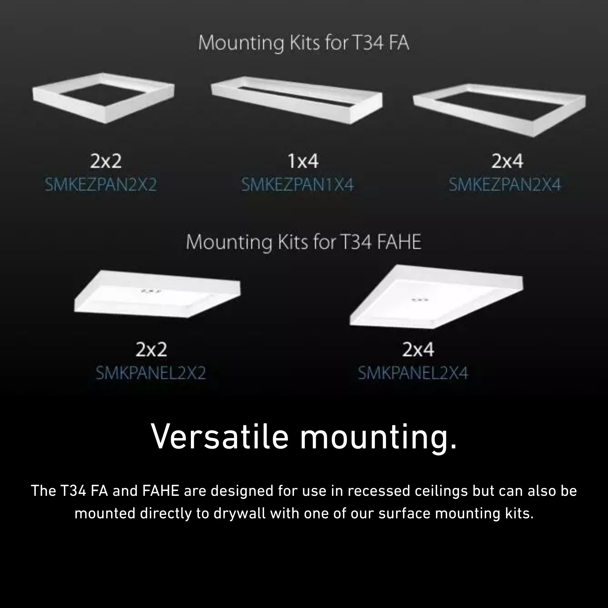 RAB T34 Field Adjustable Panels 2x4 Troffer Light 6000 Lumens 50W Selectable CCT 120-277V Battery Backup