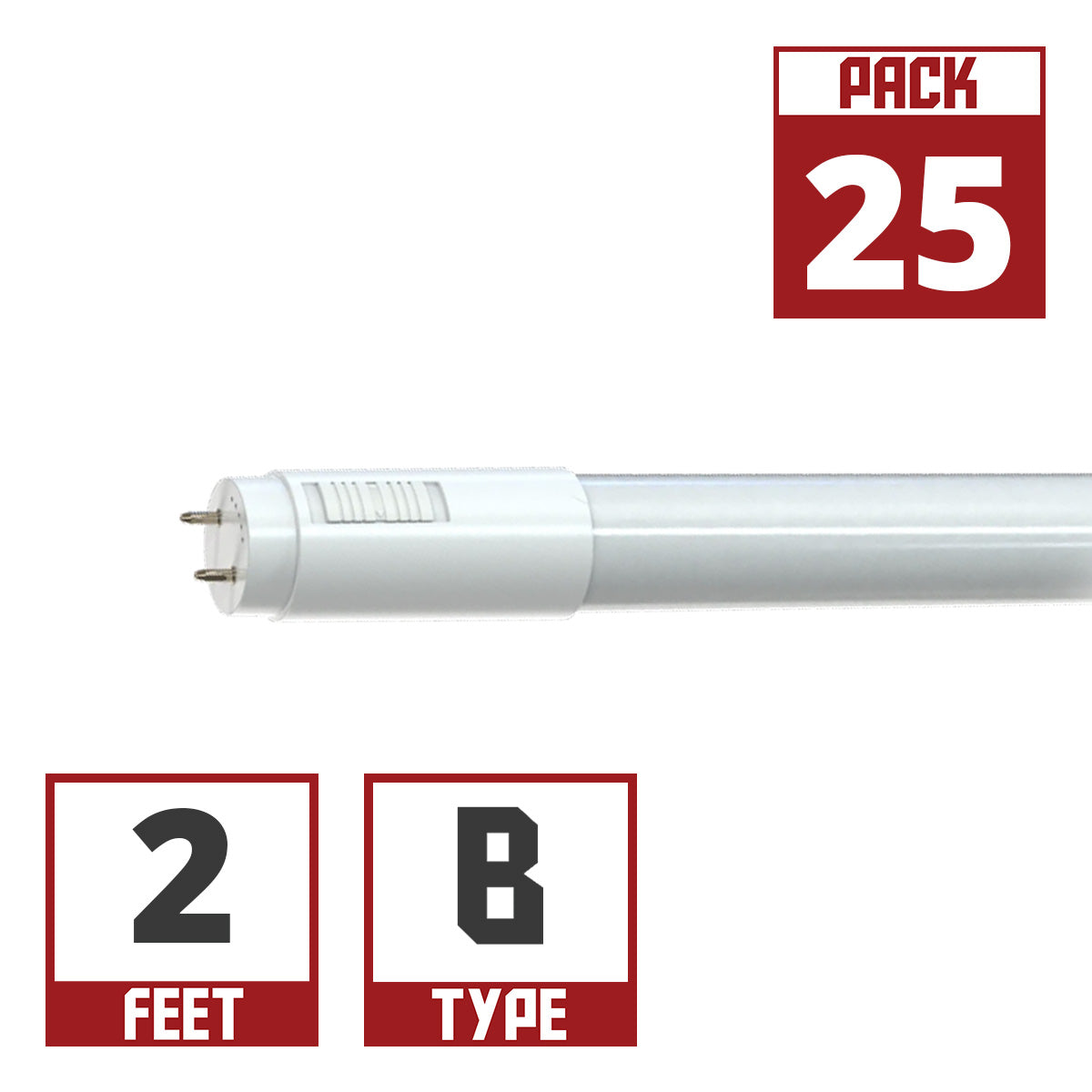 2ft LED T8 Tube, 7W, 940 Lm, 3000K to 6500K, Ballast Bypass, 25-Pack - Bees Lighting