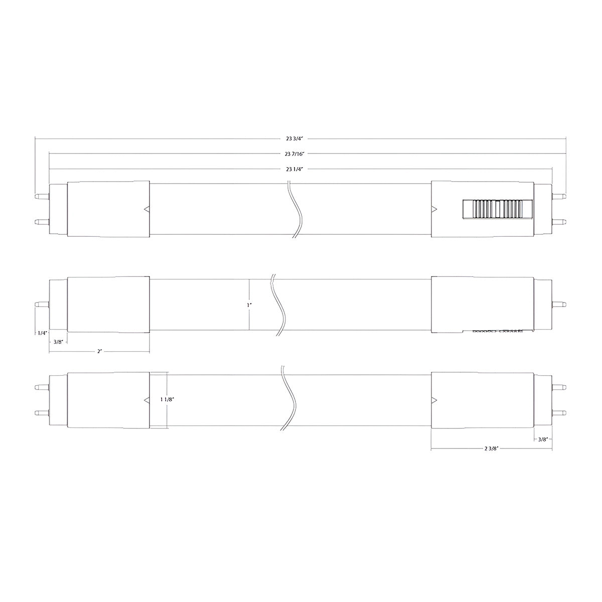 2ft LED T8 Tube, 7W, 940 Lm, 3000K to 6500K, Ballast Bypass, 25-Pack - Bees Lighting