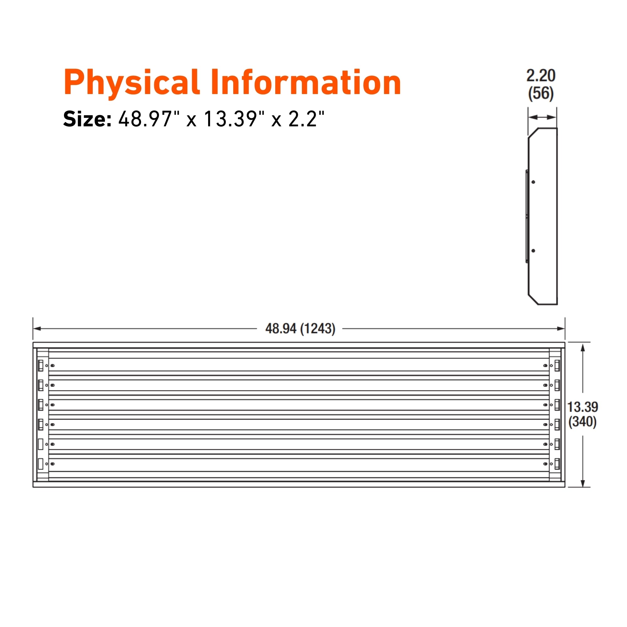 4ft LED Shop Light High Bay with 6 T8 LED Tubes, 12000 Lumens, Ballast-Free