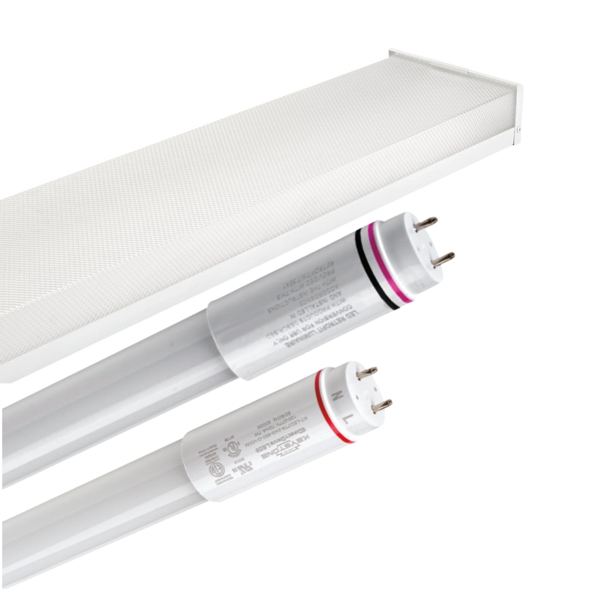 4ft LED Shop Light Wraparound with 2 T8 LED Tubes, 4000 Lumens, Ballast-Free