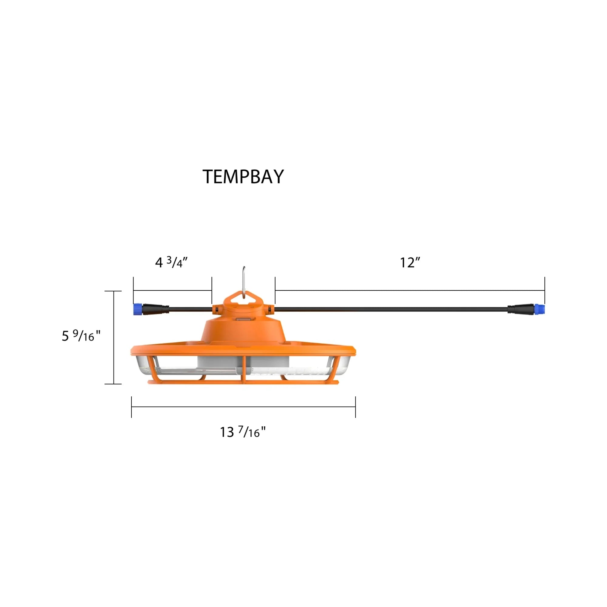 RAB TEMPBAY Temporary High Bay Work Light 15304 Lumens 130W 5000K 120-277V Orange