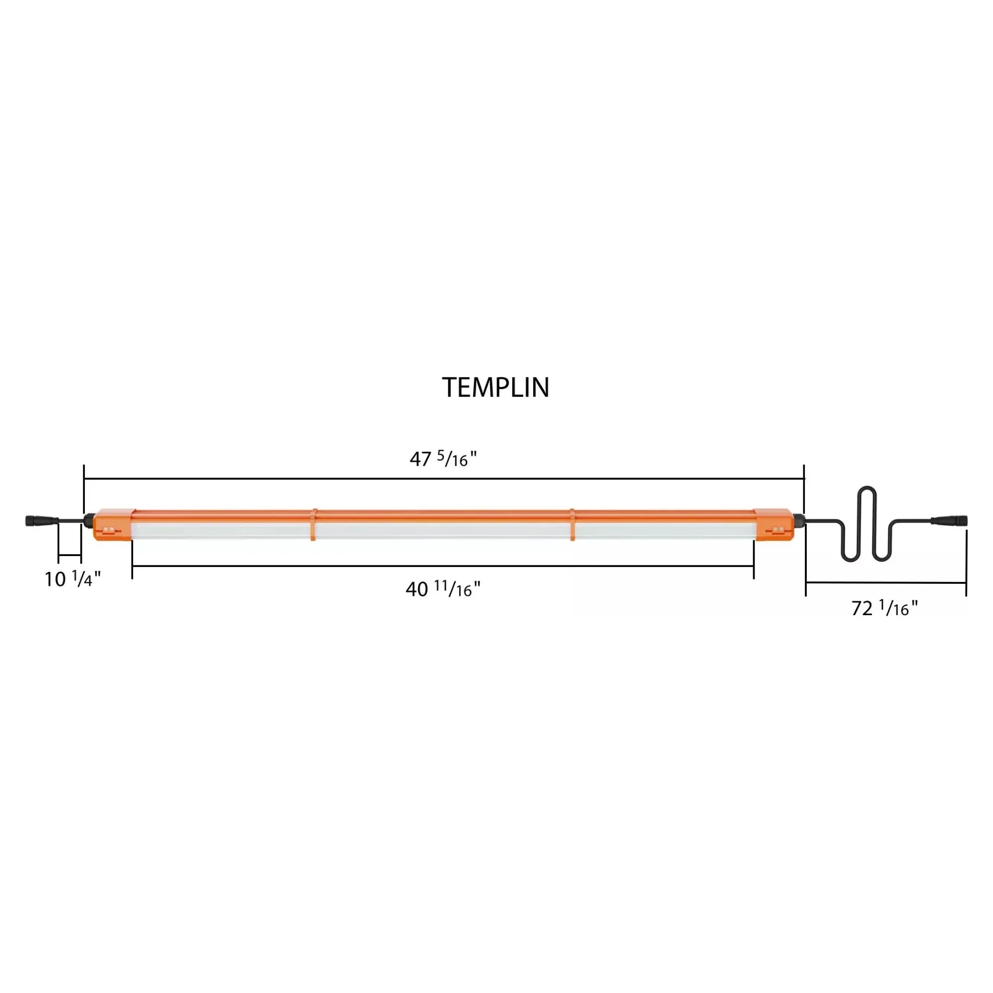 RAB TEMPLIN Temporary Strip Light 4 ft 10320 Lumens 90W 5000K 120-277V Orange