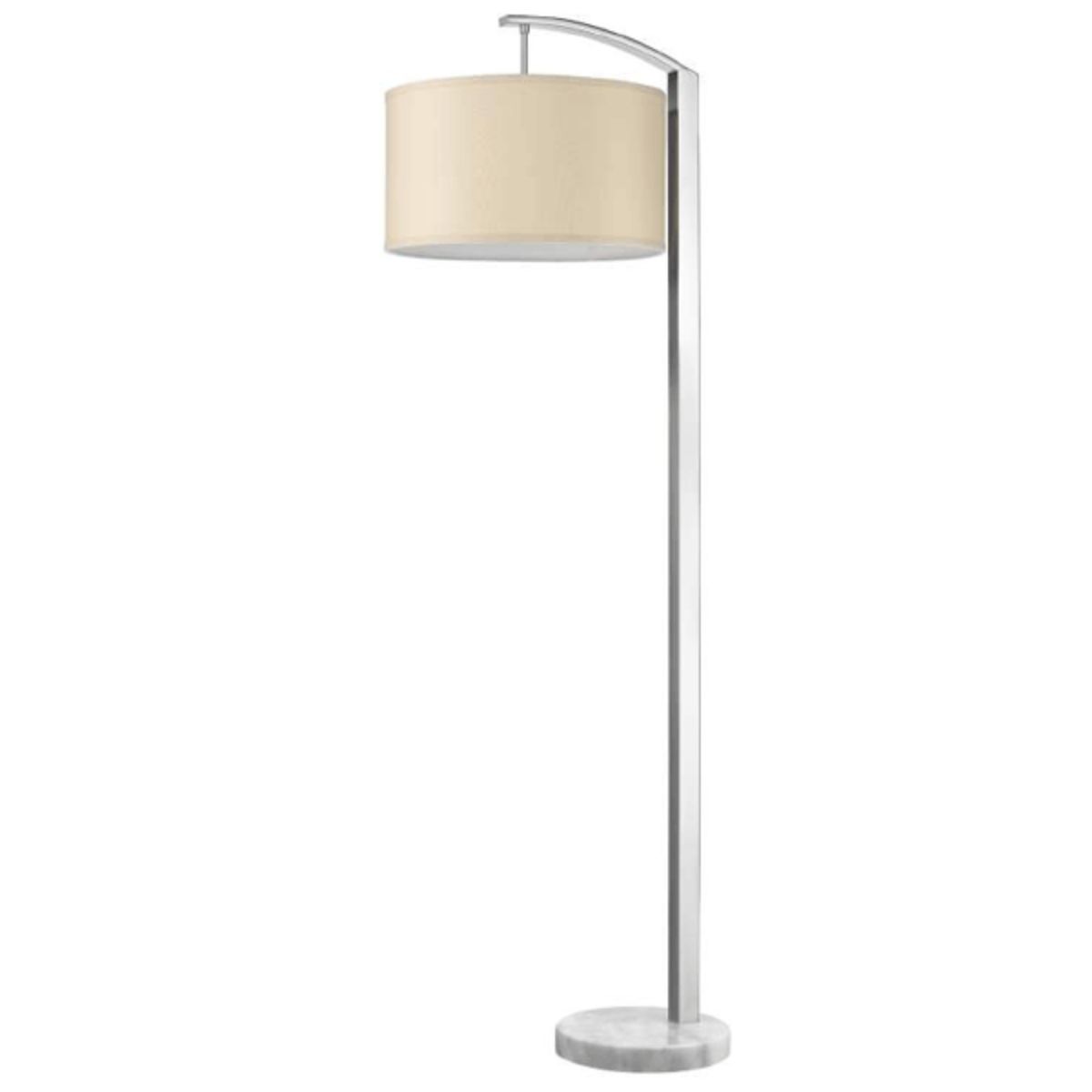 Station 1 Light Floor Lamp Nrushed Nickel with White Marble Base