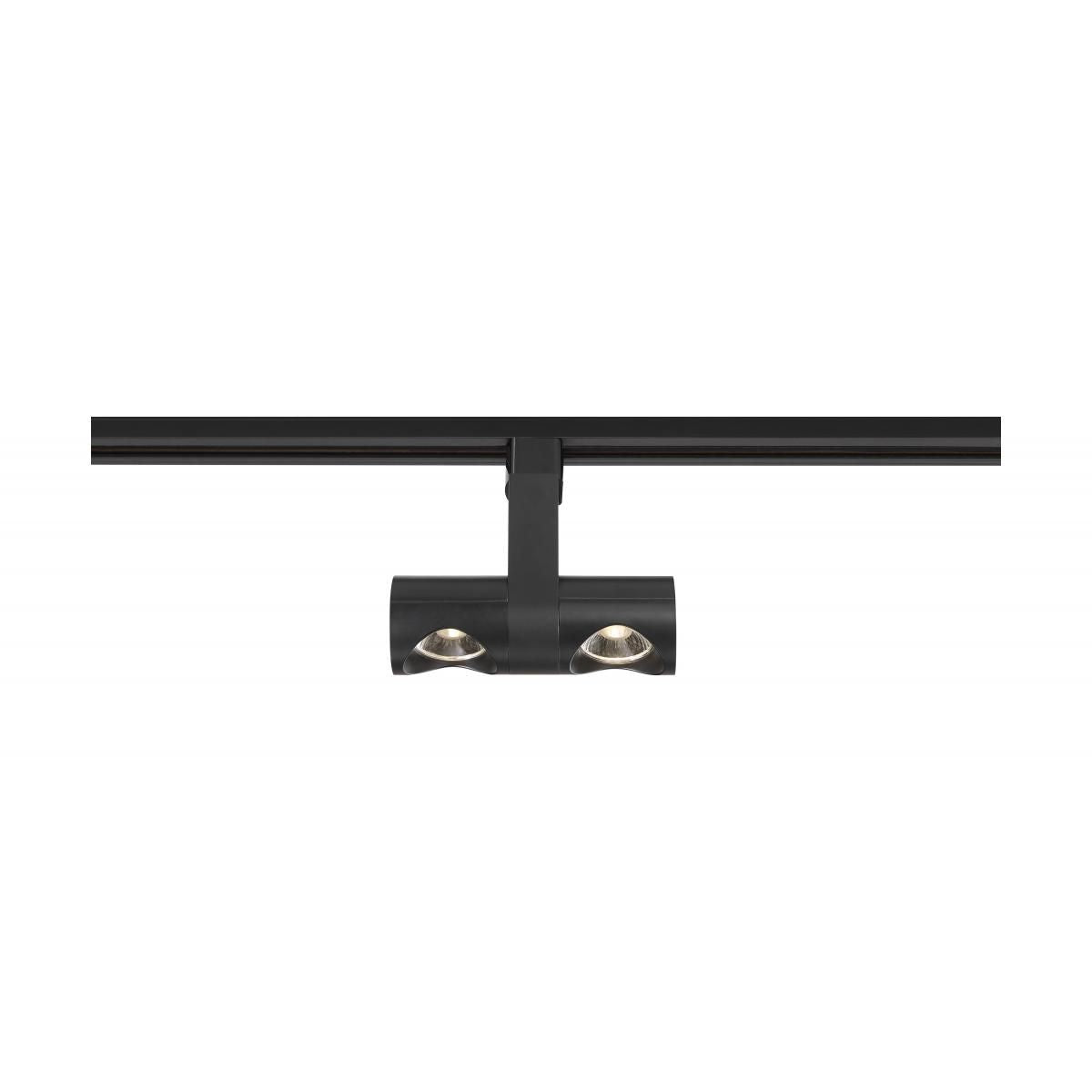 LED Dual Pipe Track Head 24W 2000 Lumens 3000K, Halo, 24°, Black - Bees Lighting