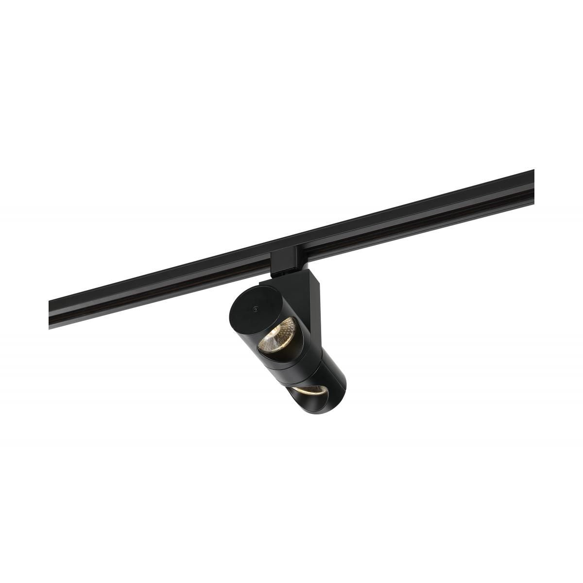 LED Dual Pipe Track Head 24W 2000 Lumens 3000K, Halo, 24°, Black - Bees Lighting