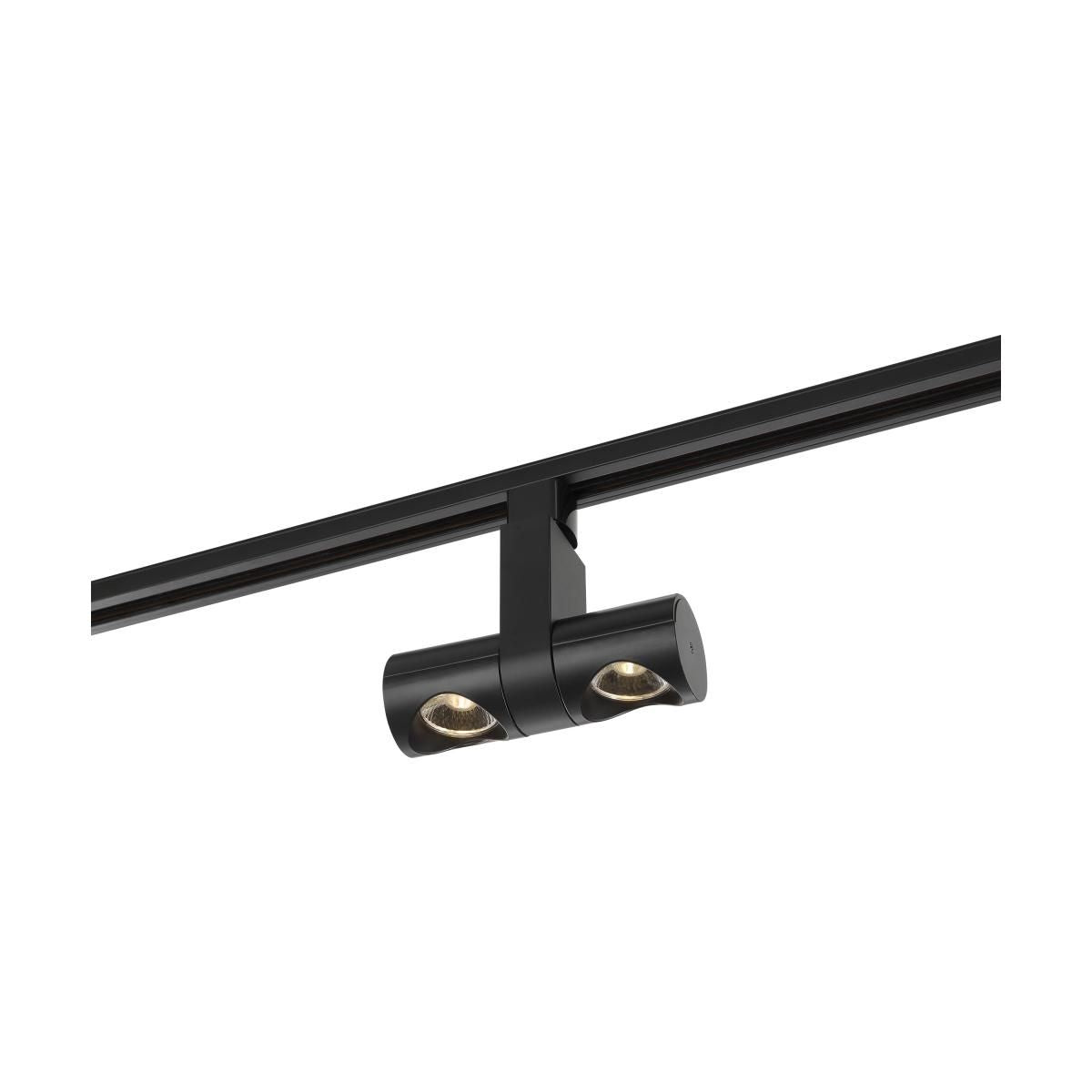 LED Dual Pipe Track Head 24W 2000 Lumens 3000K, Halo, 24°, Black - Bees Lighting