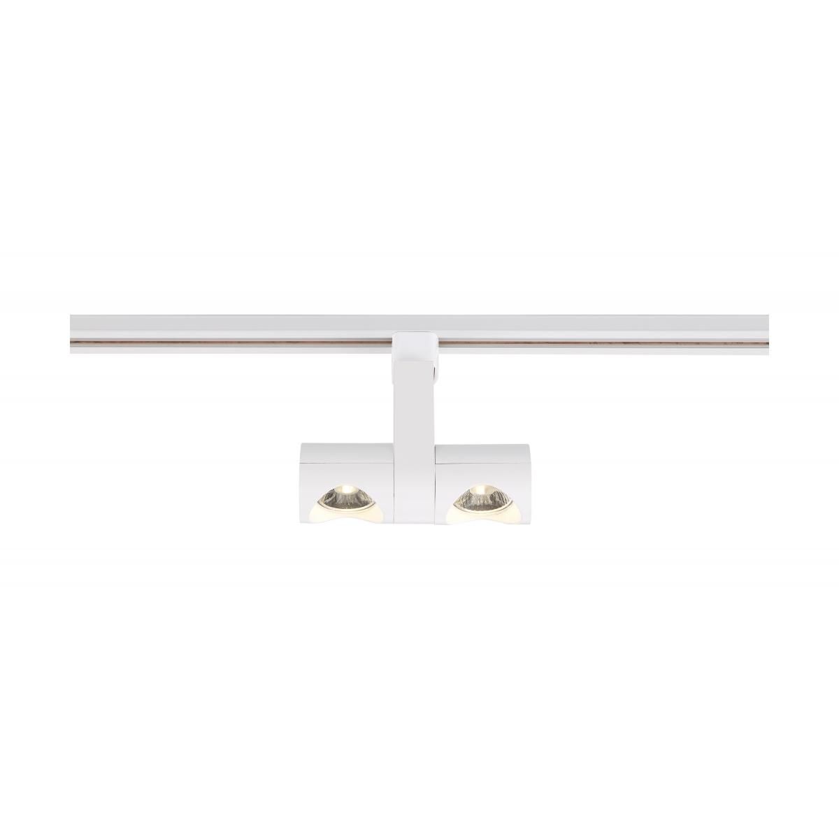 LED Dual Pipe Track Head 24W 2000 Lumens 3000K, Halo, 24°, White - Bees Lighting