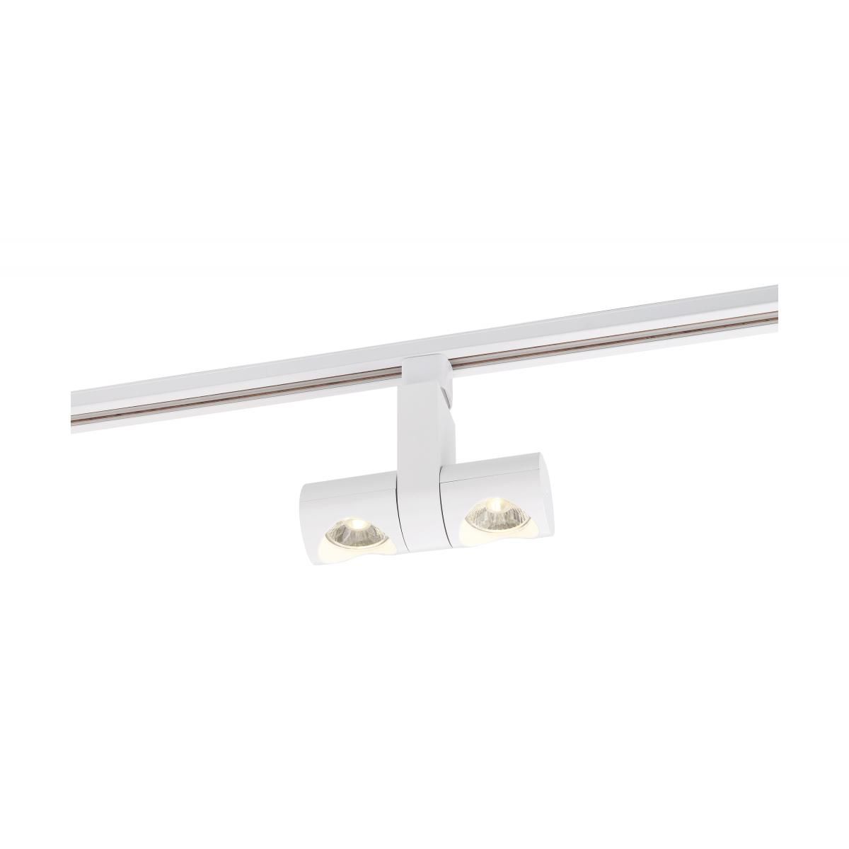 LED Dual Pipe Track Head 24W 2000 Lumens 3000K, Halo, 24°, White - Bees Lighting