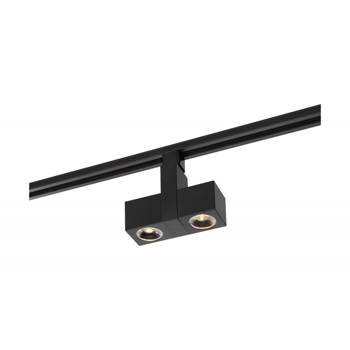 LED Dual Square Track Head 24W 2000 Lumens 3000K, Halo, 24°, Black - Bees Lighting