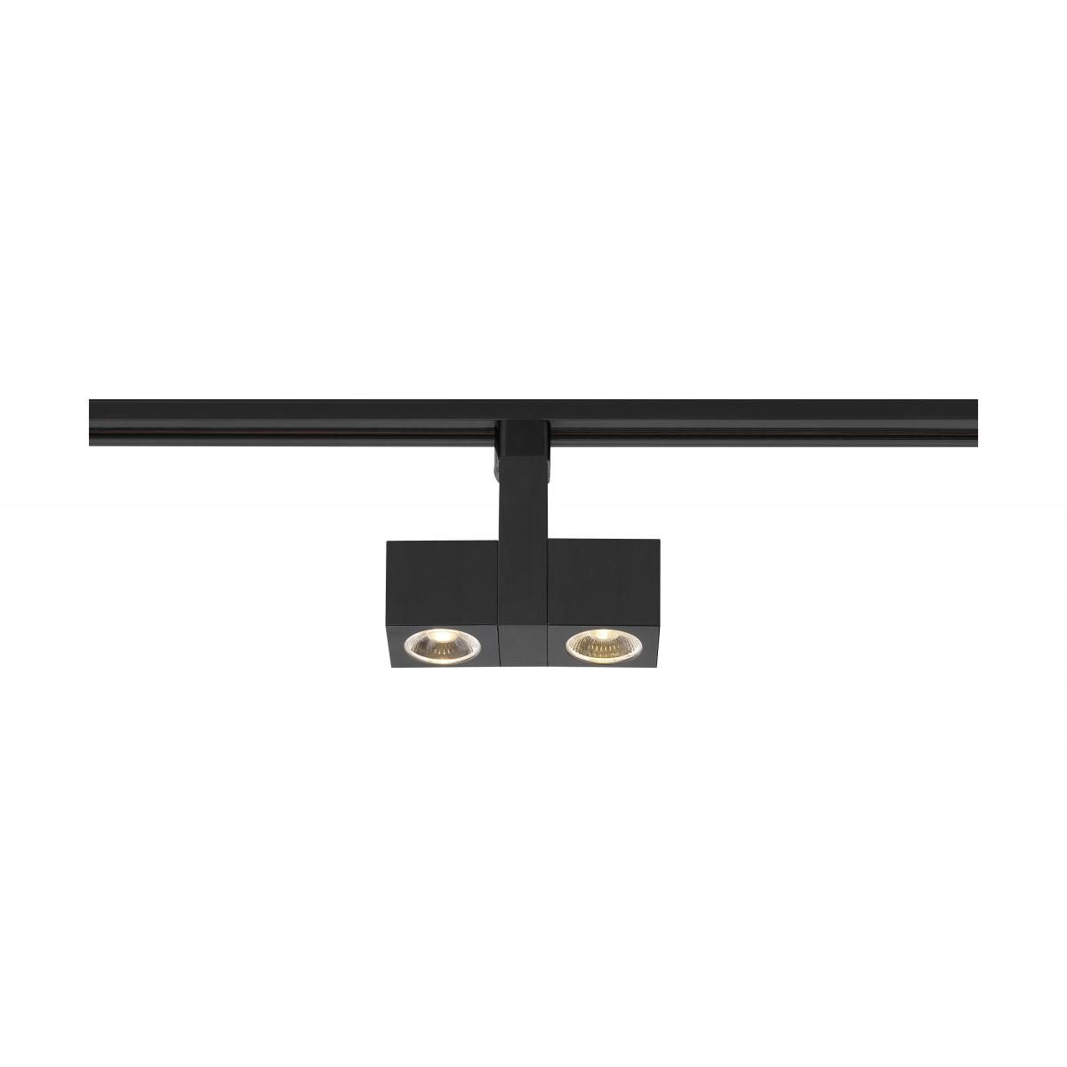 LED Dual Square Track Head 24W 2000 Lumens 3000K, Halo, 24°, Black - Bees Lighting