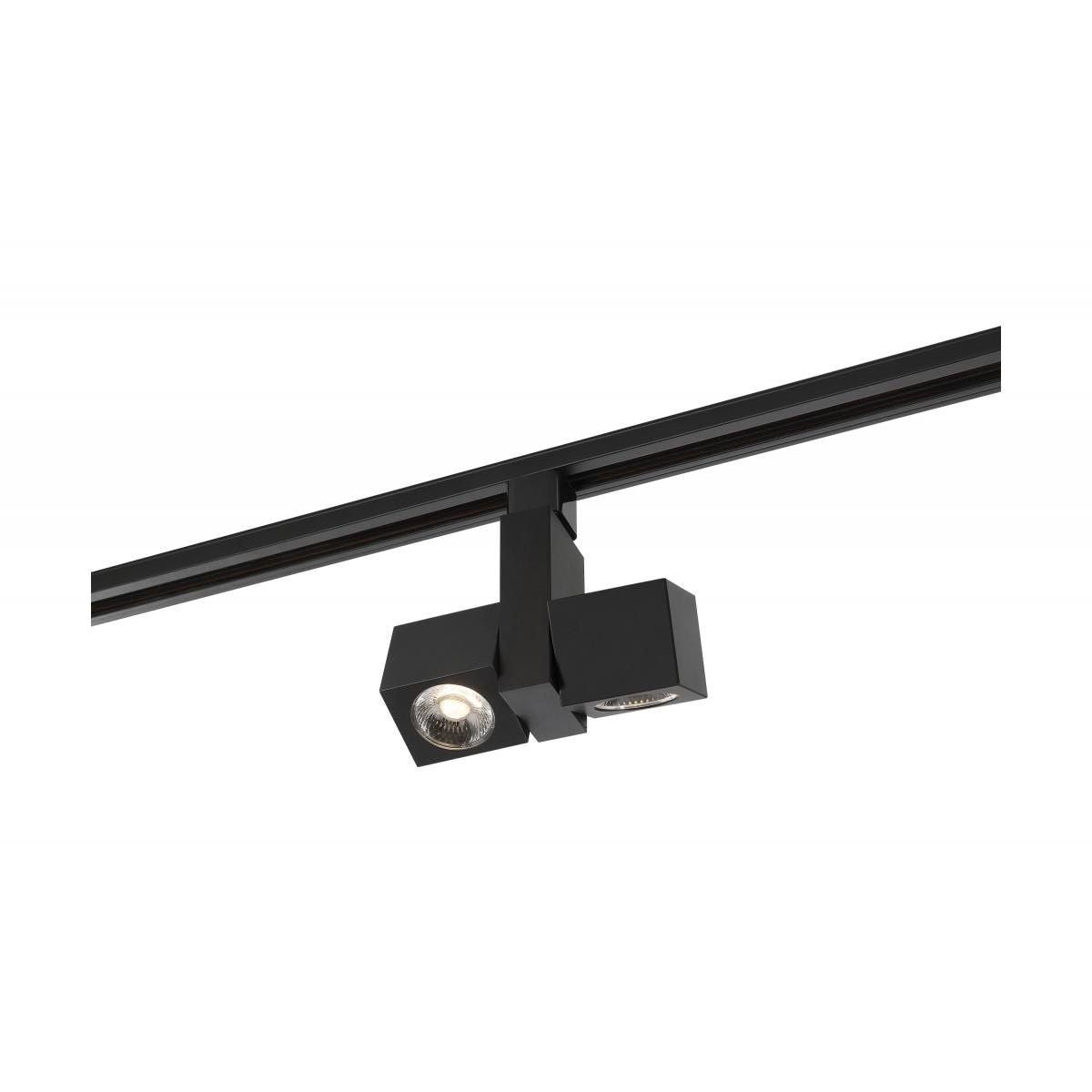 LED Dual Square Track Head 24W 2000 Lumens 3000K, Halo, 24°, Black - Bees Lighting