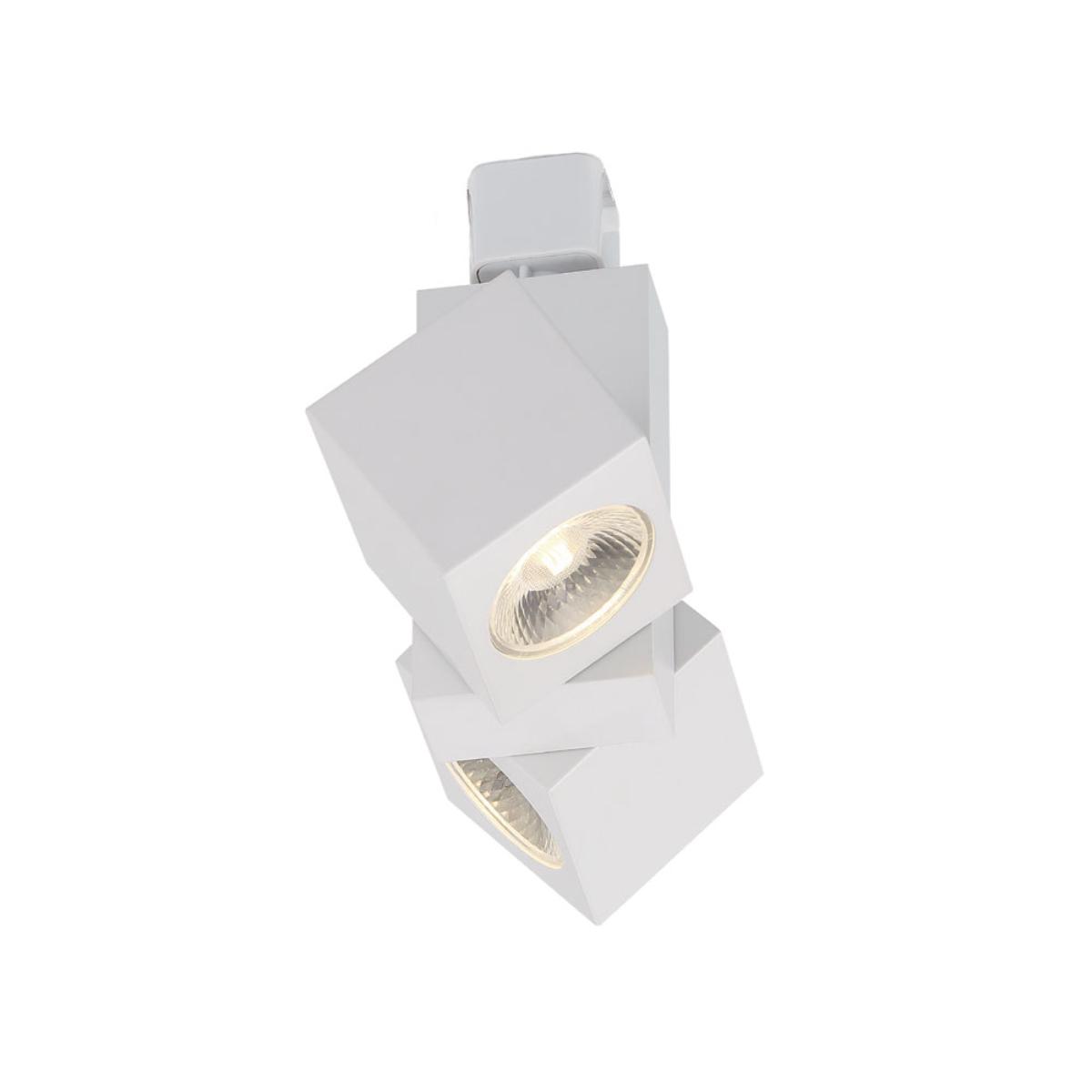 LED Dual Square Track Head 24W 2000 Lumens 3000K, Halo, 24°, White - Bees Lighting
