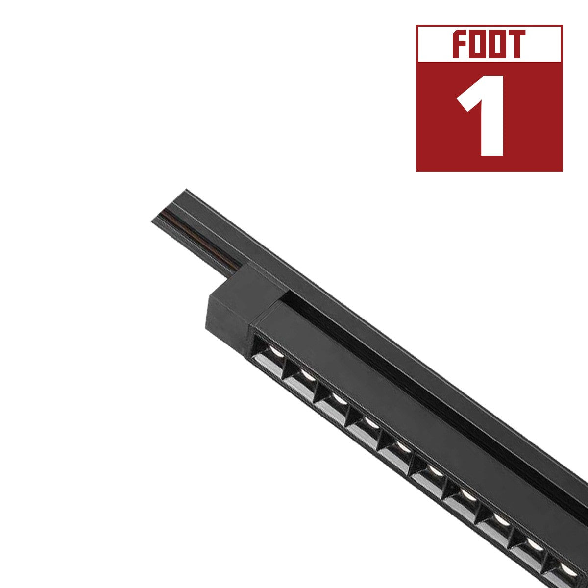 1ft LED Linear Track Bar 15W 1000 Lumens 3000K, Halo, 30°, Black - Bees Lighting