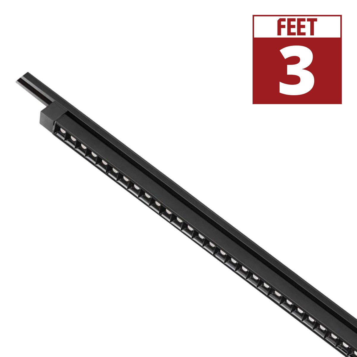 3ft LED Linear Track Bar 45W 2900 Lumens 3000K, Halo, 30°, Black - Bees Lighting
