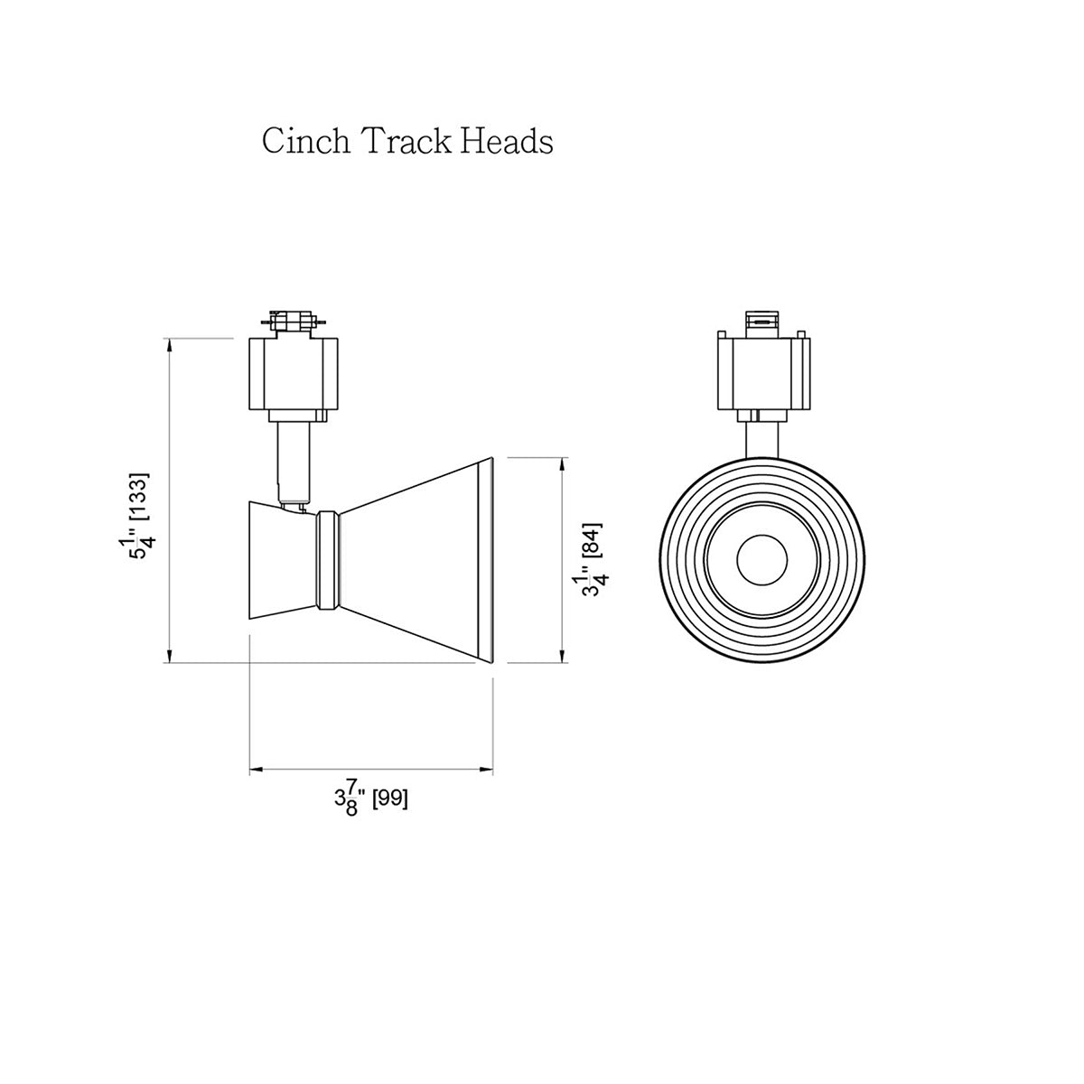LED Cinch Halo Track Head 12W 1000 Lumens 3000K, 24°, Black - Bees Lighting