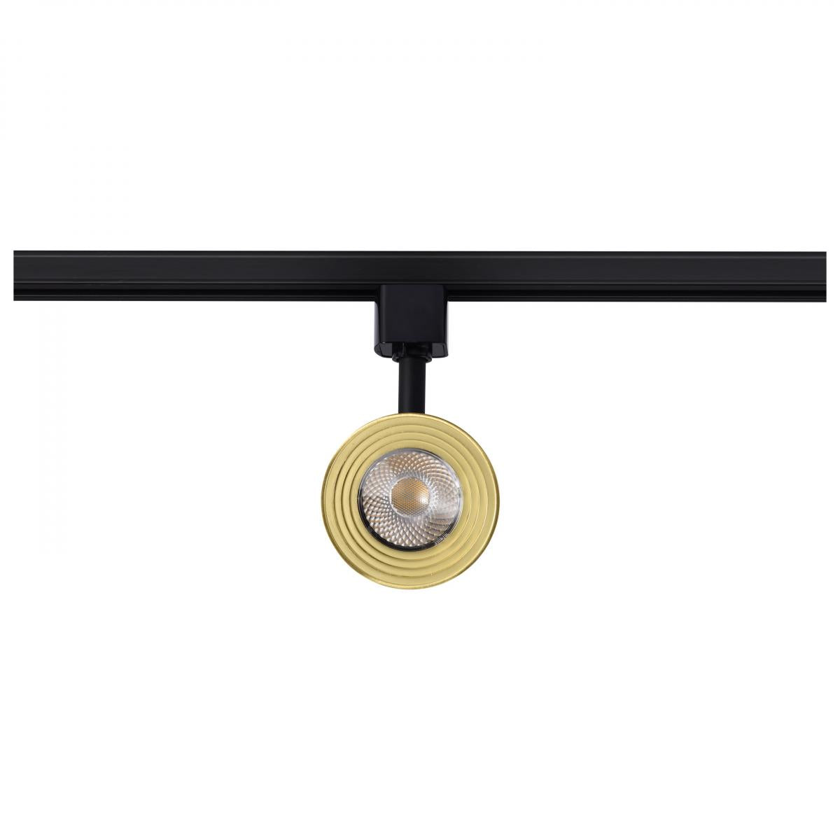 LED Cinch Halo Track Head 12W 1000 Lumens 3000K, 24°, Black & Brass - Bees Lighting
