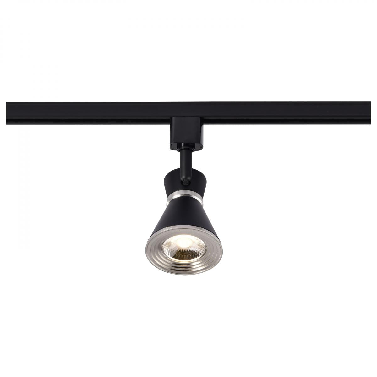 LED Cinch Halo Track Head 12W 1000 Lumens 3000K, 24°, Black & Nickel - Bees Lighting