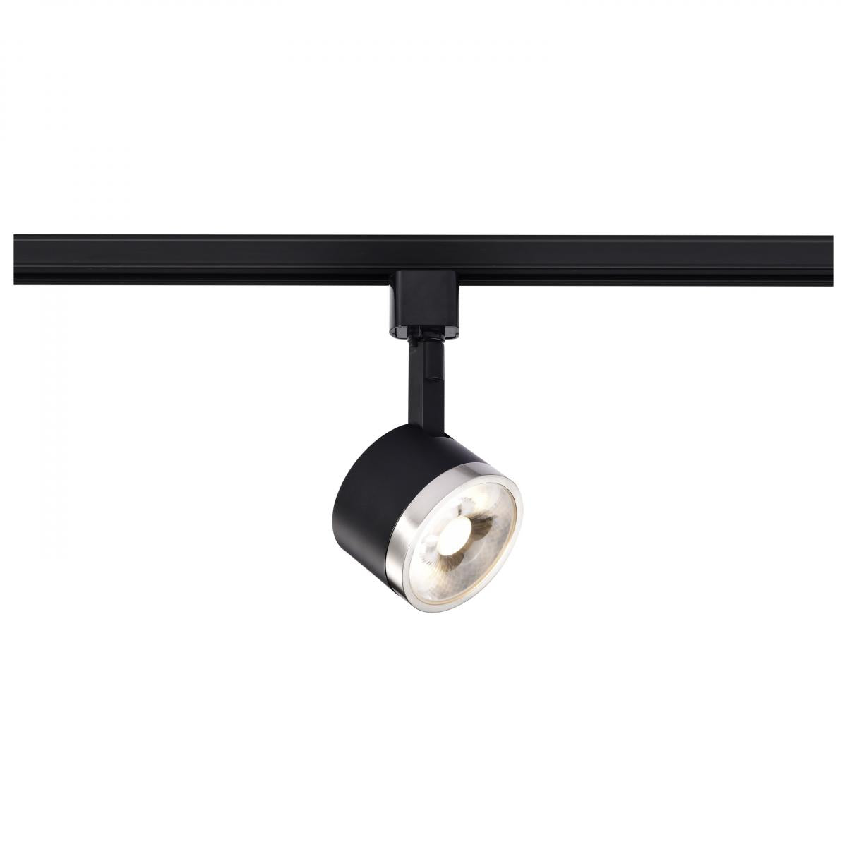 Round LED Track Head, 1000 Lumens, 12W, 3000K, Halo, 24° Beam Angle, Black|Nickel - Bees Lighting