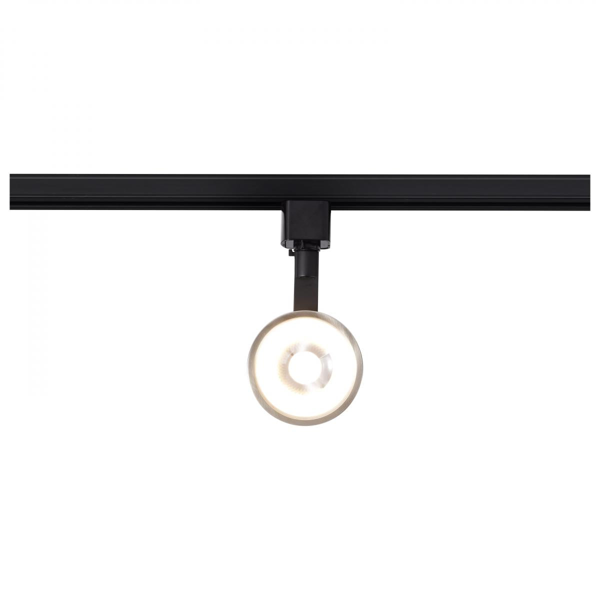 Round LED Track Head, 1000 Lumens, 12W, 3000K, Halo, 24° Beam Angle, Black|Nickel - Bees Lighting