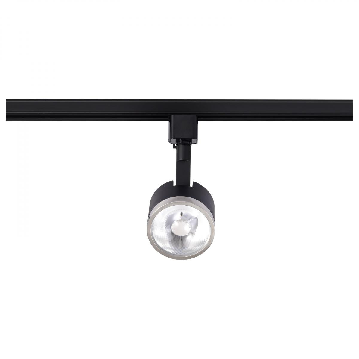 Round LED Track Head, 1000 Lumens, 12W, 3000K, Halo, 24° Beam Angle, Black|Nickel - Bees Lighting