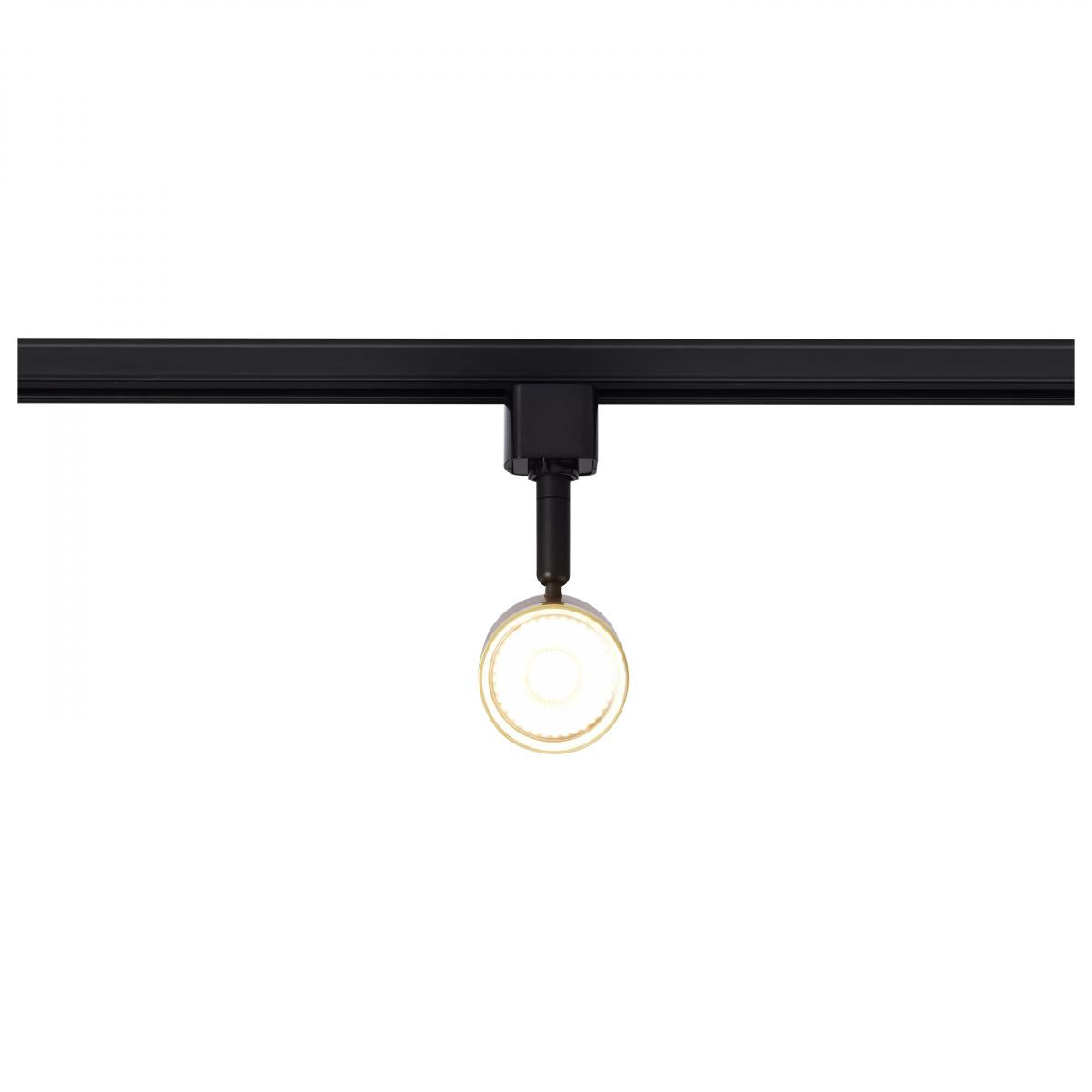 LED Small Cylinder Halo Track Head 12W 1000 Lumens 3000K, 24°, Black & Brass - Bees Lighting